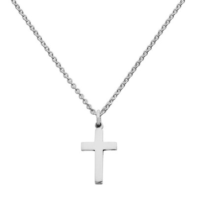 Mini Silver Cross Charm Personalised Necklace - AMAZINGNECKLACE.COM