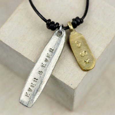 Personalised Mixed Metal Tag Necklace - AMAZINGNECKLACE.COM