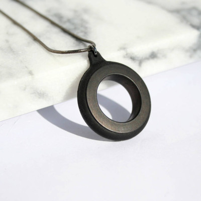 Noah Circle Stainless Steel And Silicone Pendant - AMAZINGNECKLACE.COM