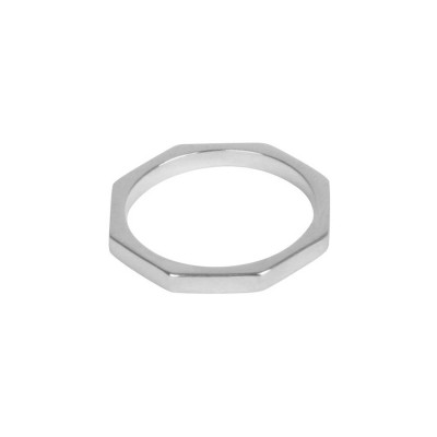 Octagon Bolt Personalised Ring - AMAZINGNECKLACE.COM