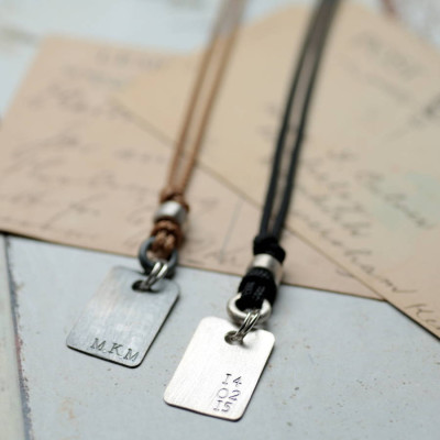 Personalised Corded Dog Tag Necklace - AMAZINGNECKLACE.COM