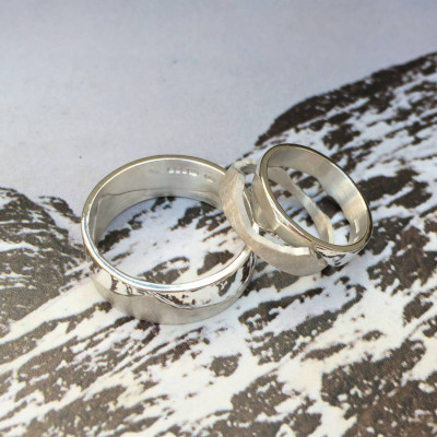 Personalised Mountain Landscape Skyline Ring - AMAZINGNECKLACE.COM