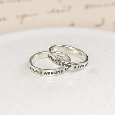 Personalised Silver Message Ring - AMAZINGNECKLACE.COM
