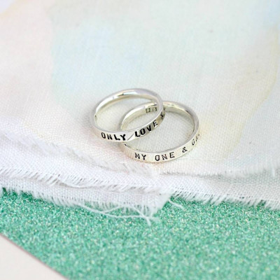 Personalised Script Ring For Couples - AMAZINGNECKLACE.COM
