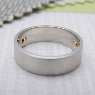 Personalised Silver And Gold Rivet Rings - AMAZINGNECKLACE.COM