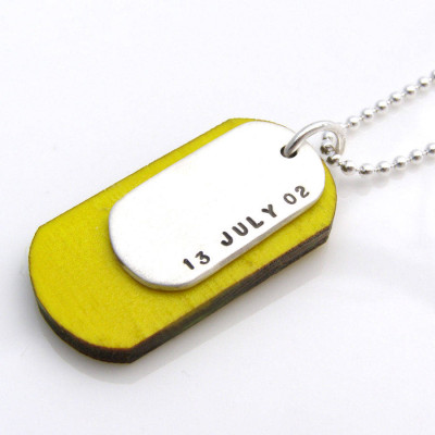 Personalised Silver And Wood Dog Tags - AMAZINGNECKLACE.COM