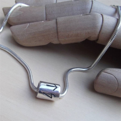 Personalised Silver Rune Thong Necklace - AMAZINGNECKLACE.COM