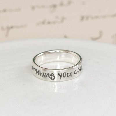 Personalised Silver Script Ring - AMAZINGNECKLACE.COM