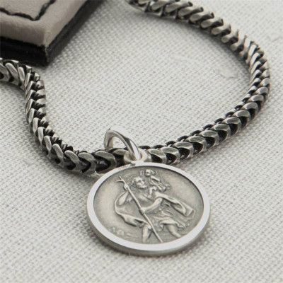 Personalised Silver St Christopher Charm - AMAZINGNECKLACE.COM
