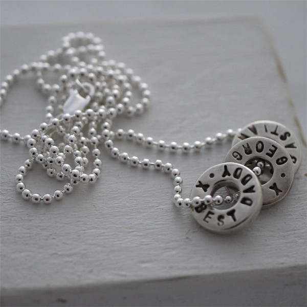 Personalised Silver Washer Necklace - AMAZINGNECKLACE.COM