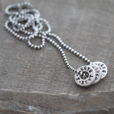 Personalised Silver Washer Necklace - AMAZINGNECKLACE.COM
