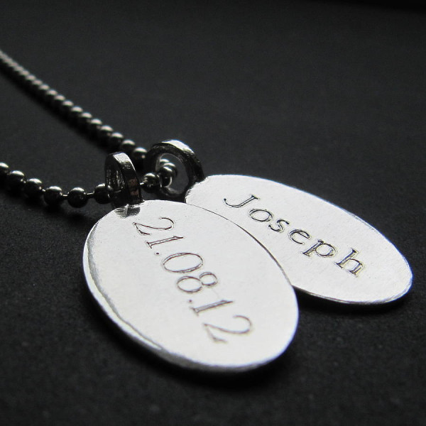 Silver Tag amp Ball Chain Personalised Necklace - AMAZINGNECKLACE.COM