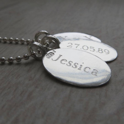 Silver Tag amp Ball Chain Personalised Necklace - AMAZINGNECKLACE.COM