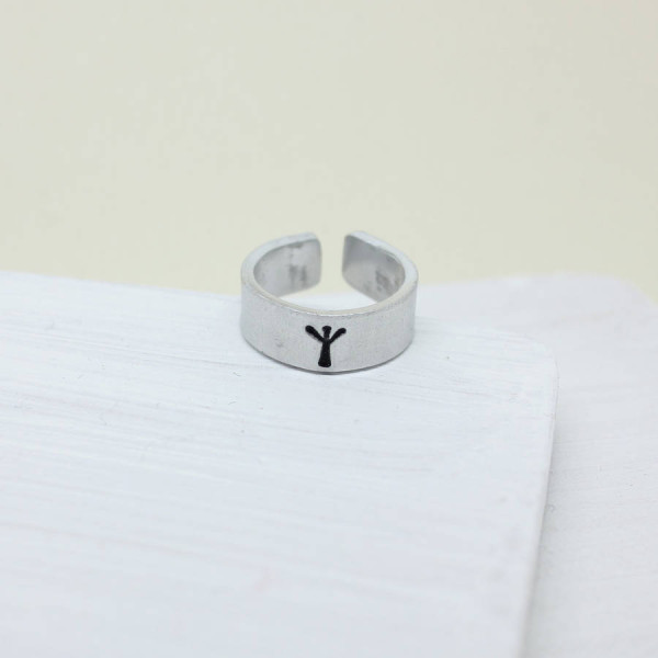Personalised Viking Rune Initial Talisman Ring - AMAZINGNECKLACE.COM