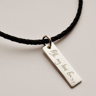 Personalised Your Handwriting Leather Necklace - AMAZINGNECKLACE.COM