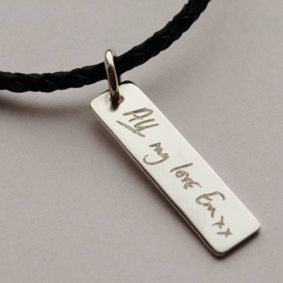 Personalised Your Handwriting Leather Necklace - AMAZINGNECKLACE.COM