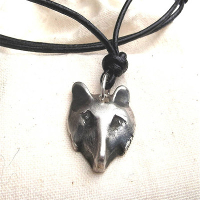 Solid Silver Fox Head Personalised Necklace - AMAZINGNECKLACE.COM