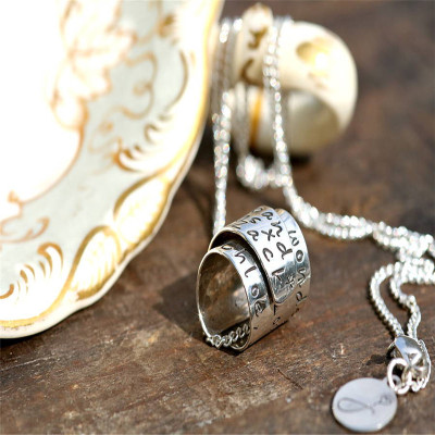 Personalised Silver Scroll Necklace - AMAZINGNECKLACE.COM