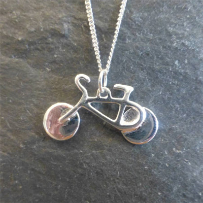 Silver Bicycle Pendant And Chain - AMAZINGNECKLACE.COM