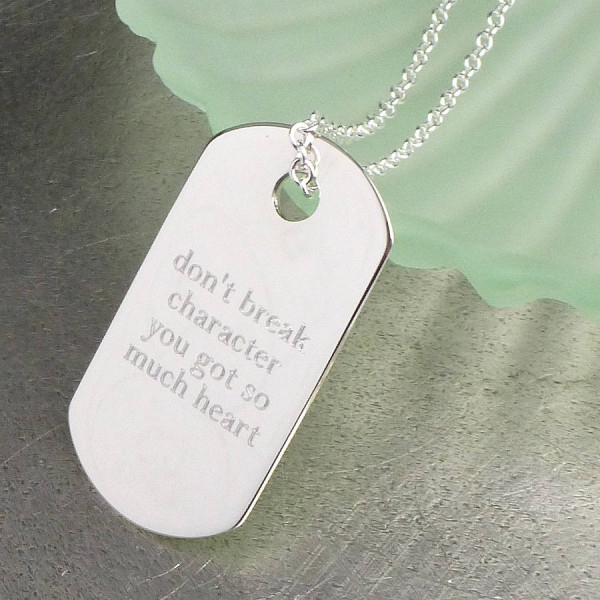 Personalised Silver Dog Tag Pendant - AMAZINGNECKLACE.COM