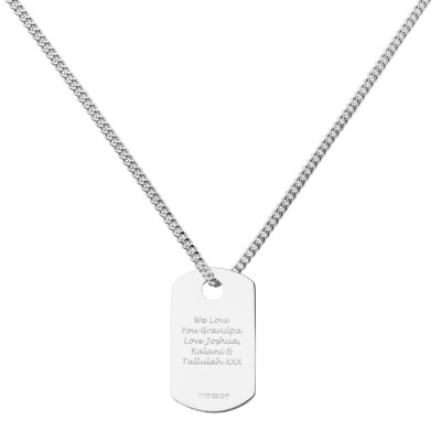 Personalised Silver Dog Tag Pendant - AMAZINGNECKLACE.COM