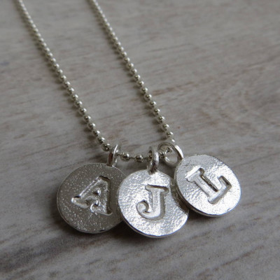 Silver Letter Charm And Ball Chain Personalised Necklace - AMAZINGNECKLACE.COM