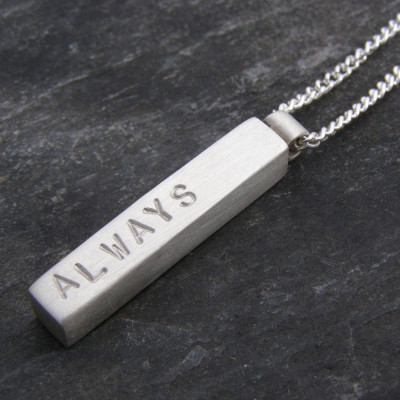 Silver Mens Chunky Personalised Pendant - AMAZINGNECKLACE.COM