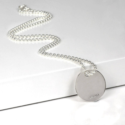 Personalised Silver Round Dog Tag Pendant - AMAZINGNECKLACE.COM
