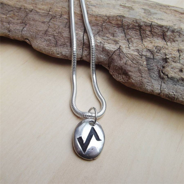 Silver Rune Stone Personalised Necklace  - AMAZINGNECKLACE.COM