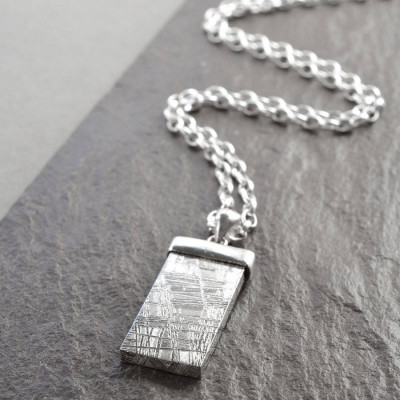 Silver Tipped Meteorite Personalised Necklace - AMAZINGNECKLACE.COM