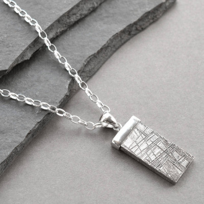 Silver Tipped Meteorite Personalised Necklace - AMAZINGNECKLACE.COM