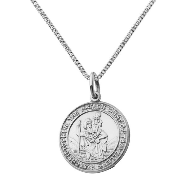 St Christopher Chunky Round Personalised Necklace - AMAZINGNECKLACE.COM