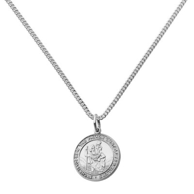 St Christopher Chunky Round Personalised Necklace - AMAZINGNECKLACE.COM