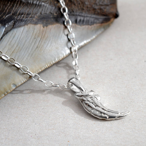 Sterling Silver Raptor Claw Pendant - AMAZINGNECKLACE.COM