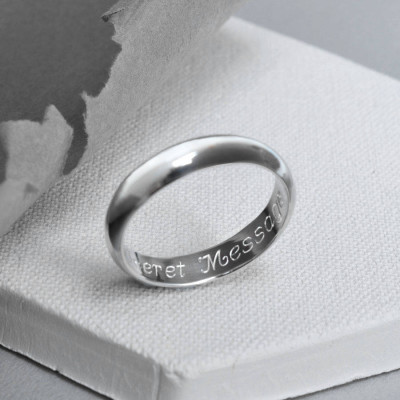 Sterling Silver Secret Message Personalised Ring - AMAZINGNECKLACE.COM