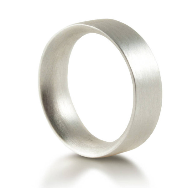 Mens Sterling Silver Wedding Personalised Ring Comfort Fit Matt - AMAZINGNECKLACE.COM