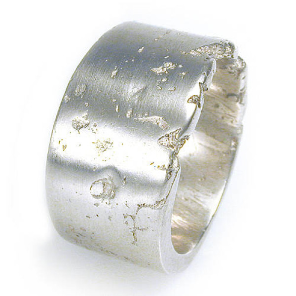 Wide Silver Concrete Personalised Ring - AMAZINGNECKLACE.COM