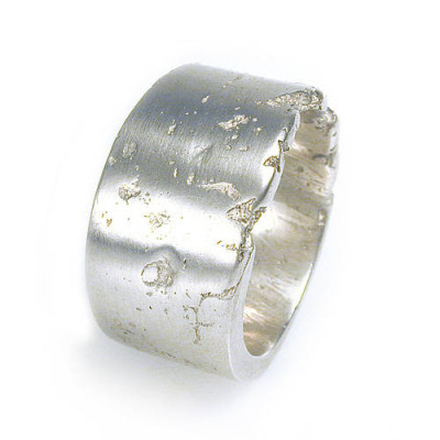 Wide Silver Concrete Personalised Ring - AMAZINGNECKLACE.COM