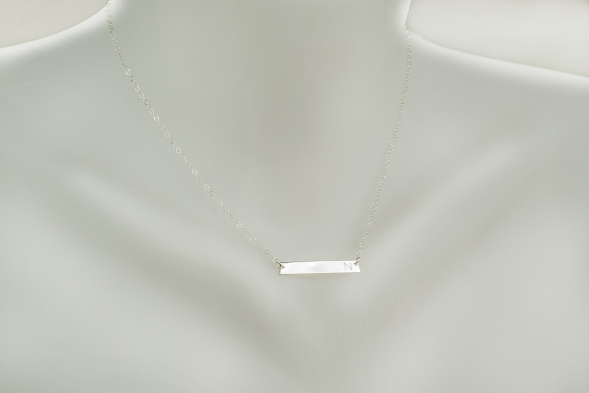 Name Bar Necklace | Silver Name Bar Necklace | Bar Necklace with Name Silver | Name Plate Necklace | Silver Name Plate | Nameplate Necklace
