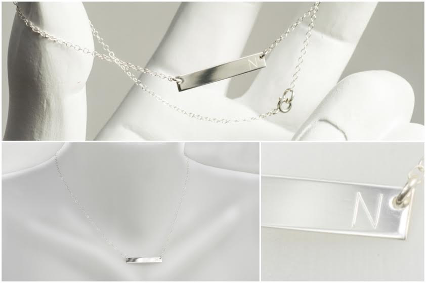 Name Bar Necklace | Silver Name Bar Necklace | Bar Necklace with Name Silver | Name Plate Necklace | Silver Name Plate | Nameplate Necklace