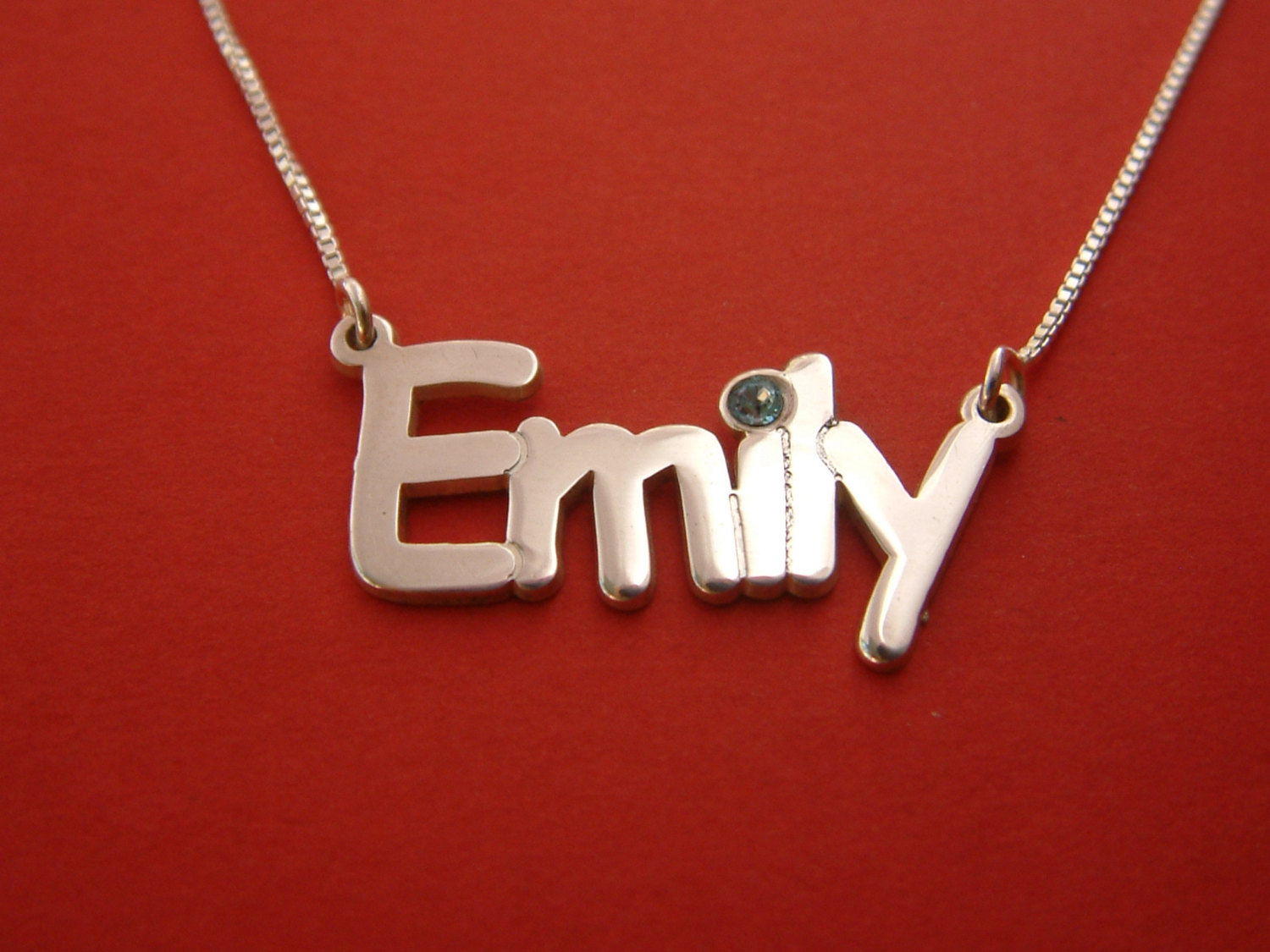 Jewelry Name Plate With Birthstone Nameplate Necklace Necklace