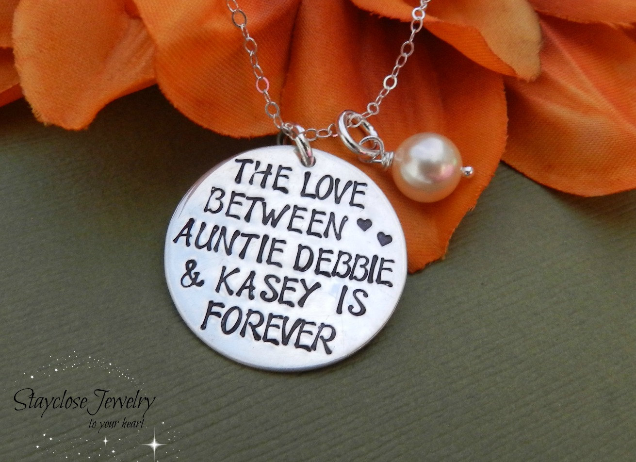 Personalized aunt gift, Auntie necklace, Aunt niece/ Aunt nephew