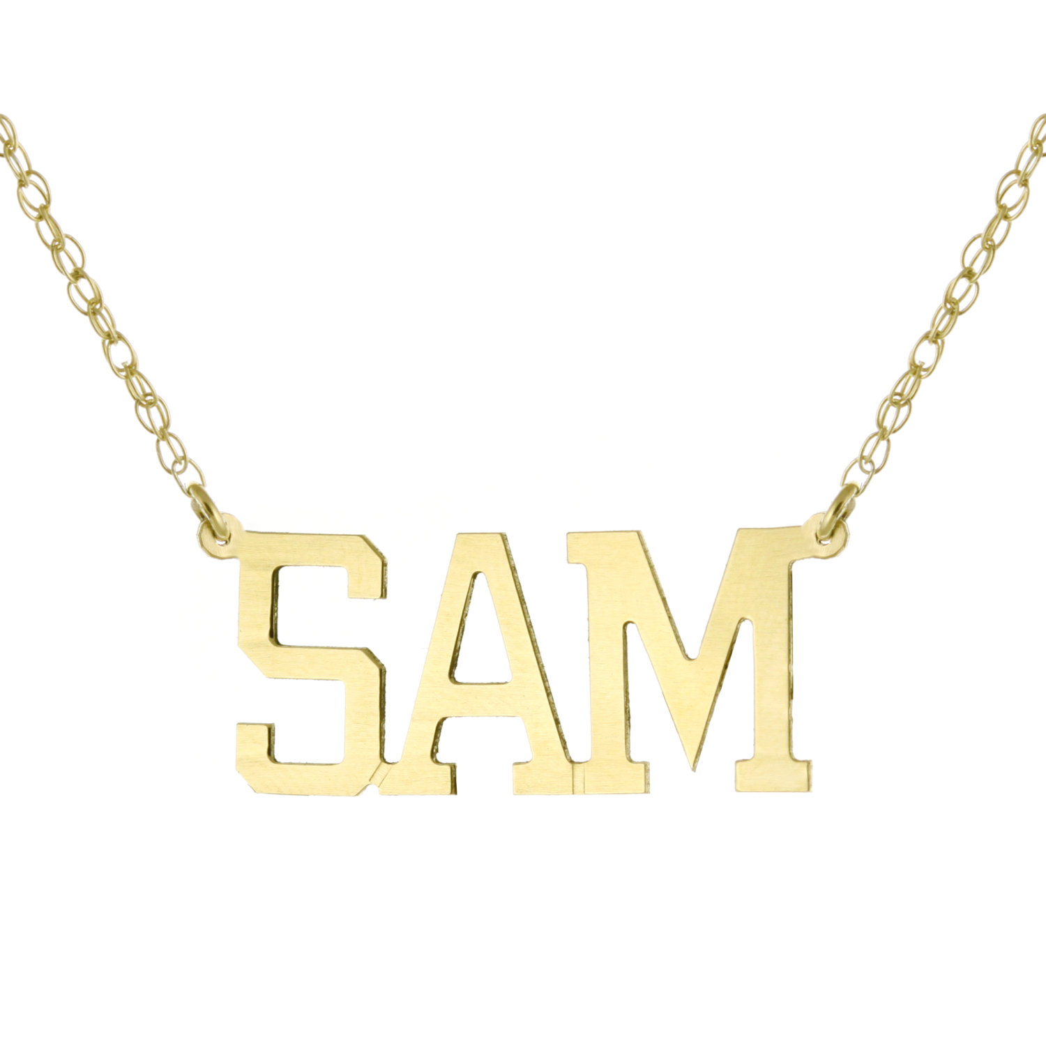 18k Yellow Gold Clad 925 Sterling Silver Personalized Custom Made Any Nameplate Pendant Necklace