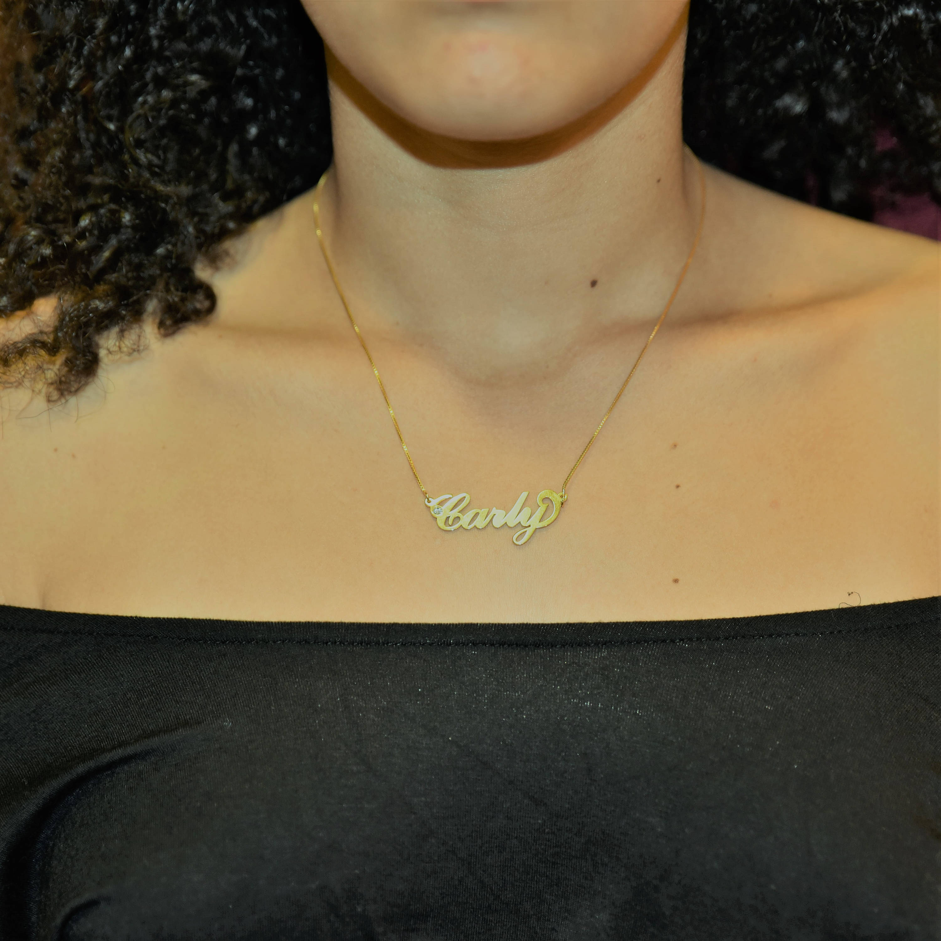 18k Yellow Gold Name Necklace ORDER ANY NAME Real gold Birthstone Nameplate Necklace Nameplate Necklace Christmas Gift Mother Day Gift