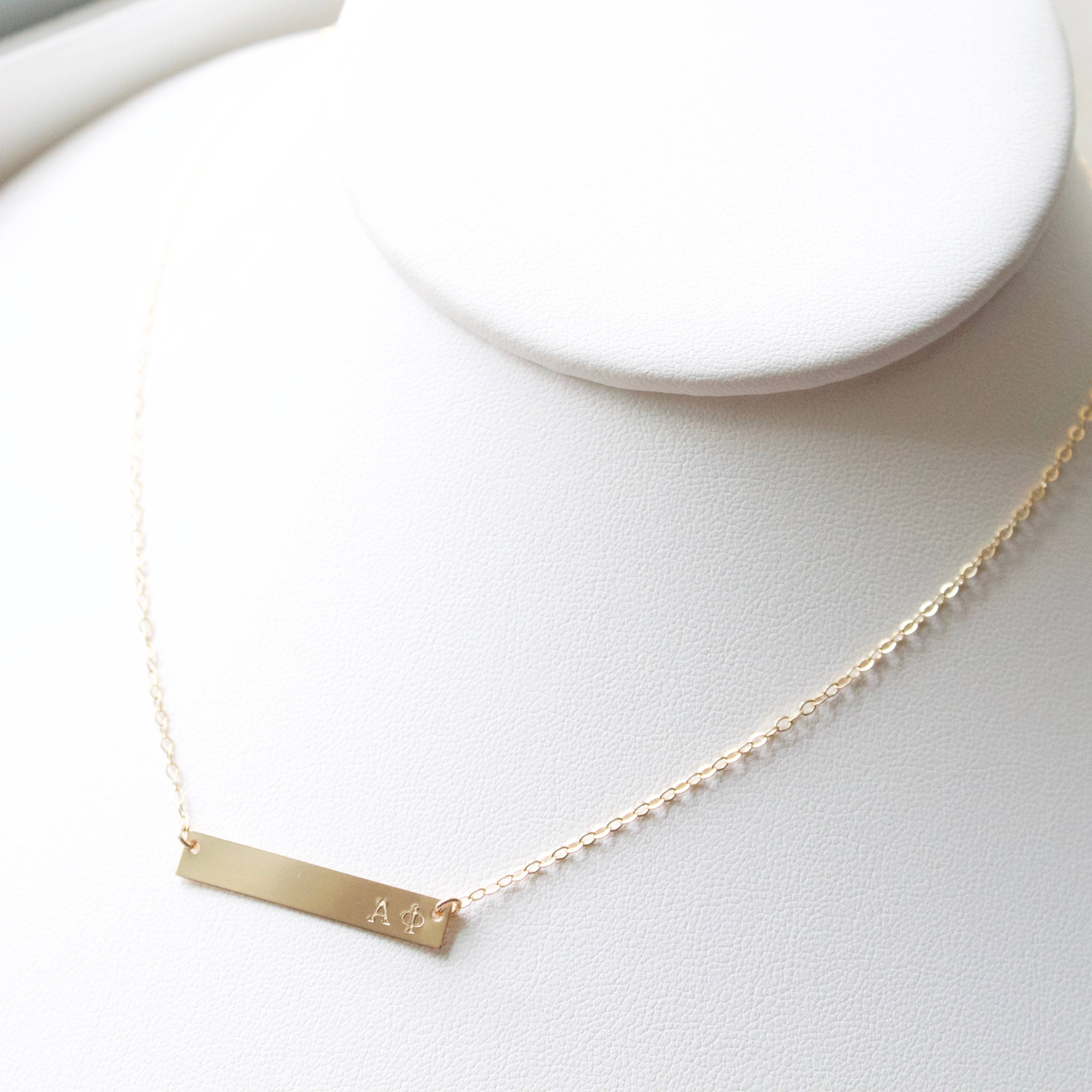 ALPHA PHI Necklace / Sorority Necklace / Sorority Bar Necklace /Greek Jewelry / Sorority Jewelry / Sorority Gift / Licensed Designer