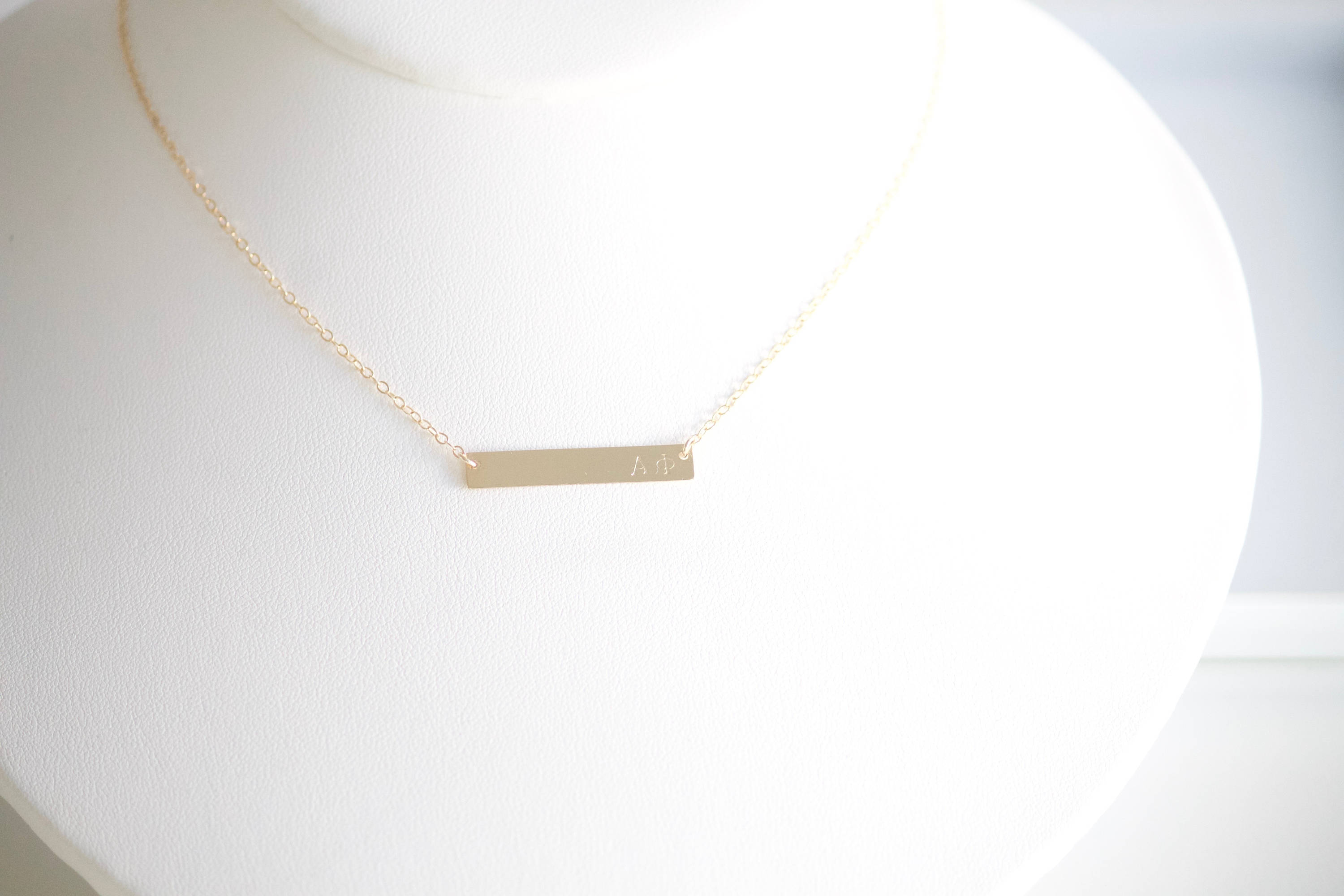 ALPHA PHI Necklace / Sorority Necklace / Sorority Bar Necklace /Greek Jewelry / Sorority Jewelry / Sorority Gift / Licensed Designer