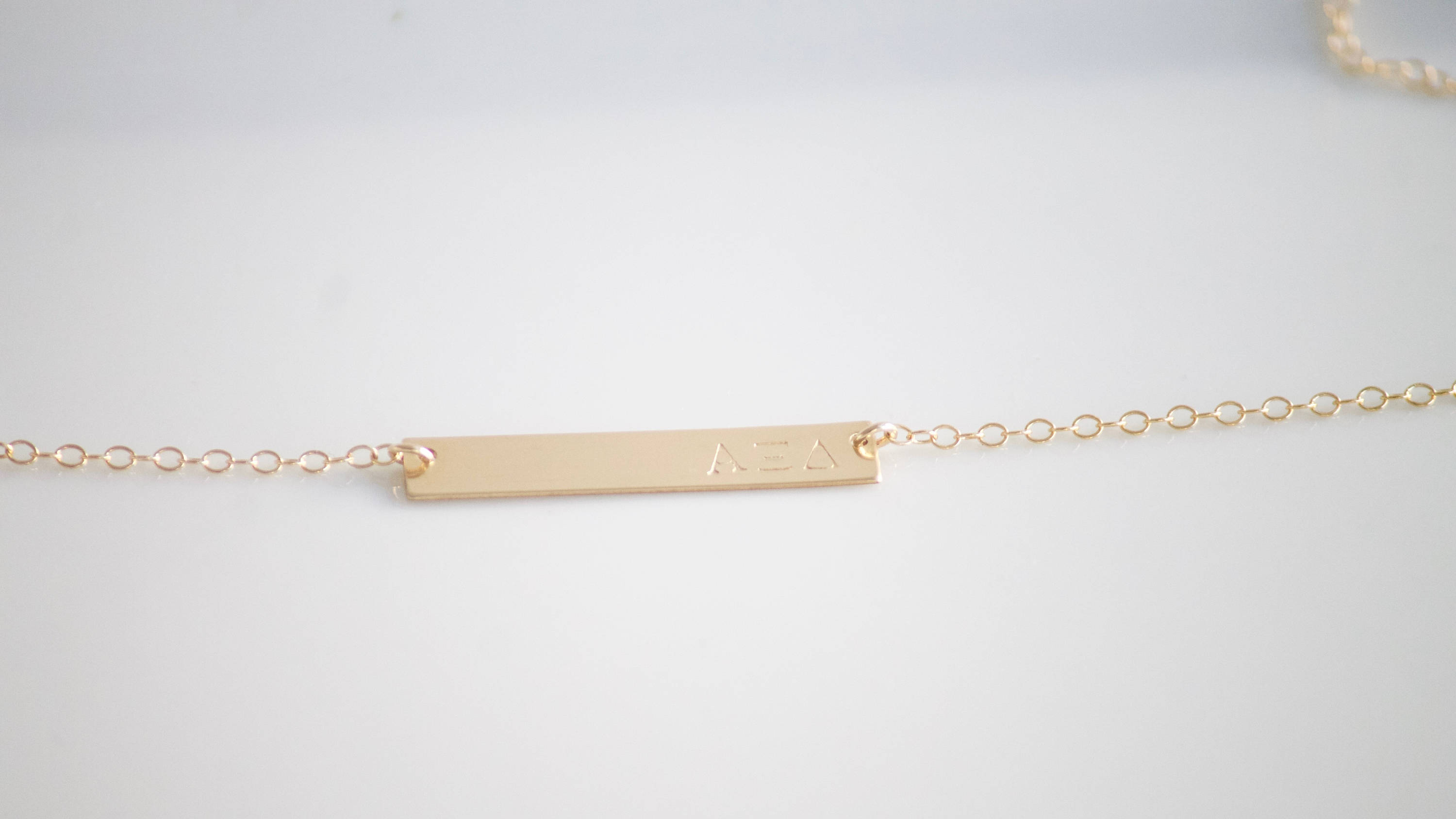 ALPHA XI DELTA Necklace / Sorority Necklace / Sorority Bar Necklace /Greek Jewelry / Sorority Jewelry / Sorority Gift / Licensed Designer
