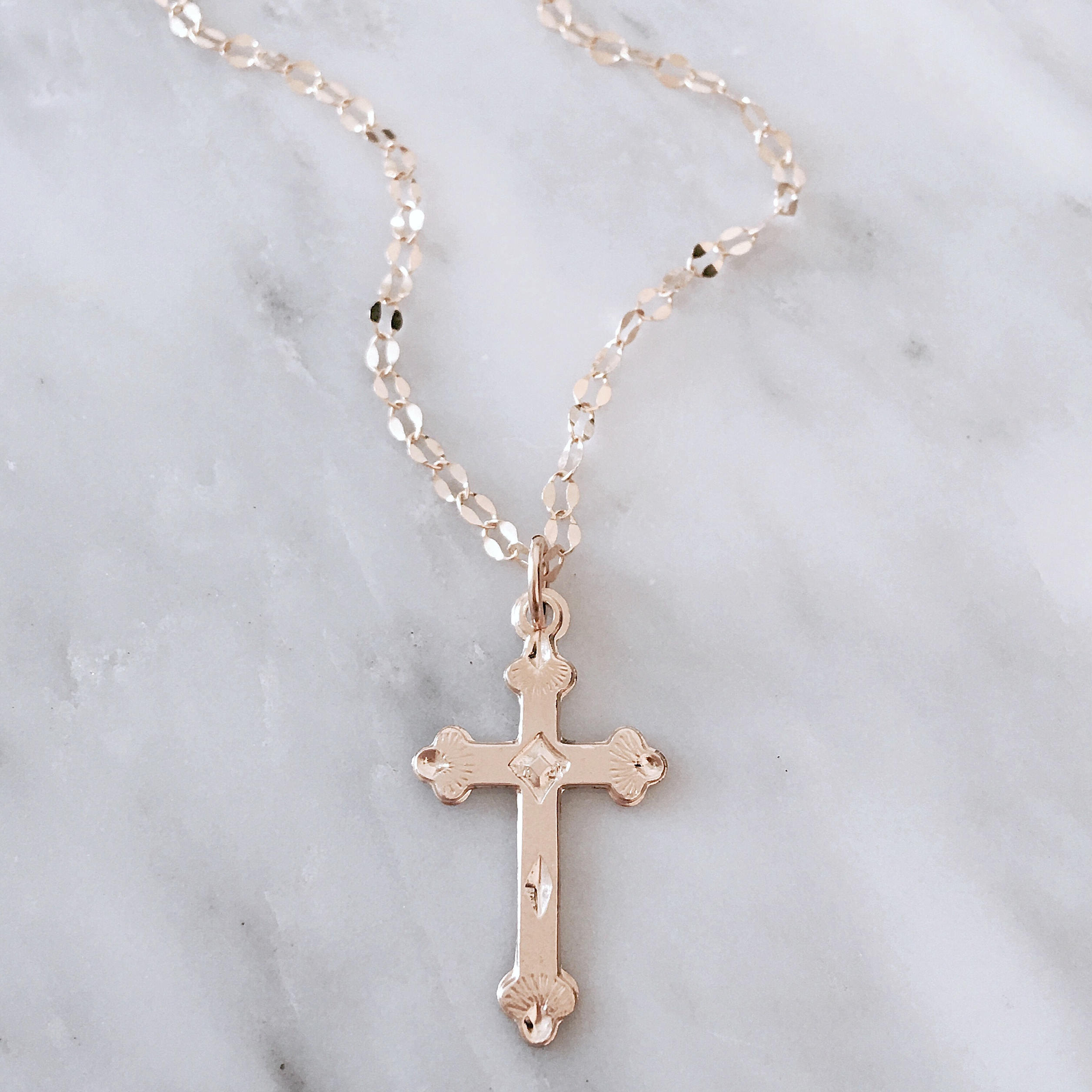 Cross necklace, Dainty gold necklace, simple necklace, 18k GF necklace, Religious necklace, Gold jewelry