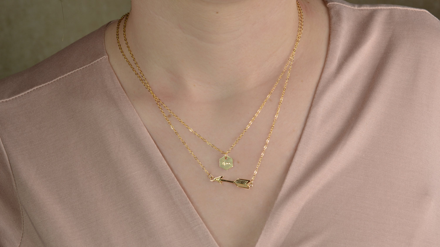 Follow Your Arrow Necklace Set / Gold, Silver, Rose Gold / Personalized Initial Necklace