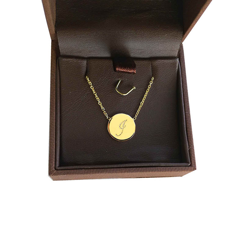 Gold Disc Necklace, Initial Disc Necklace, 18k Solid Gold Pendant, Layered Gold Necklace, Personalized Gift, Disc Pendant, Jewelry Gifts